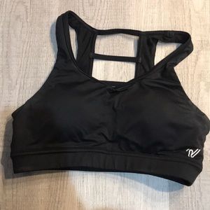 Varsity black sports bra